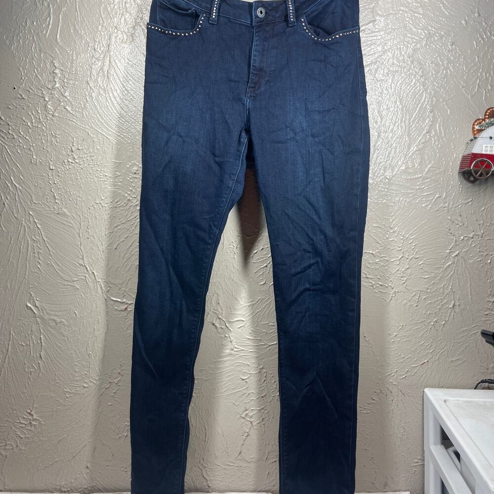 Lucky Brand Blue Sasha Super Skinny Jeans Mid Rise Curvy Stretch Womens Sz 14/32